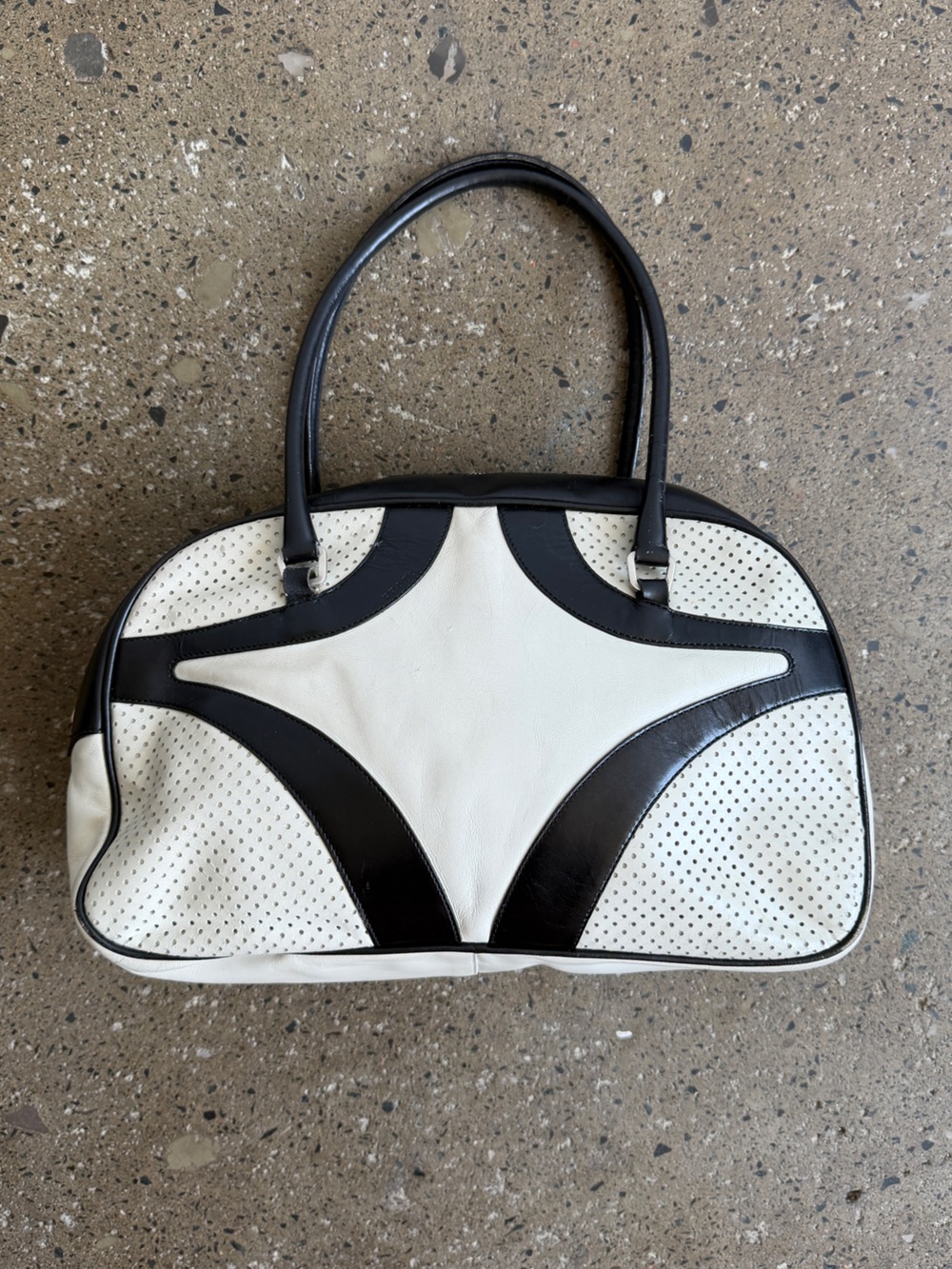 prada s/s 2000 bowling bag black & white